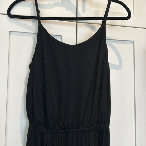 Gap Maxi Knit Sun Dress Draped Pockets Spaghetti Straps Black Women Size S - Picture 4 of 12